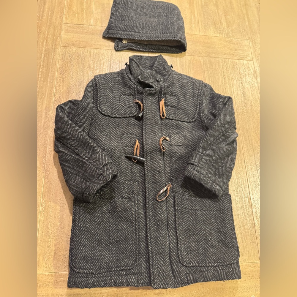 GAP Kids Charcoal Herringbone Quilted Coat